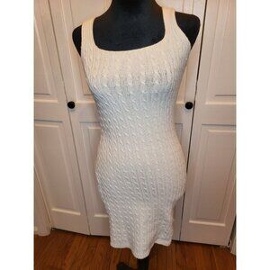 Hollister Ivory Cable Knit Mini Sweater Dress M Bodycon Date Night Going Out